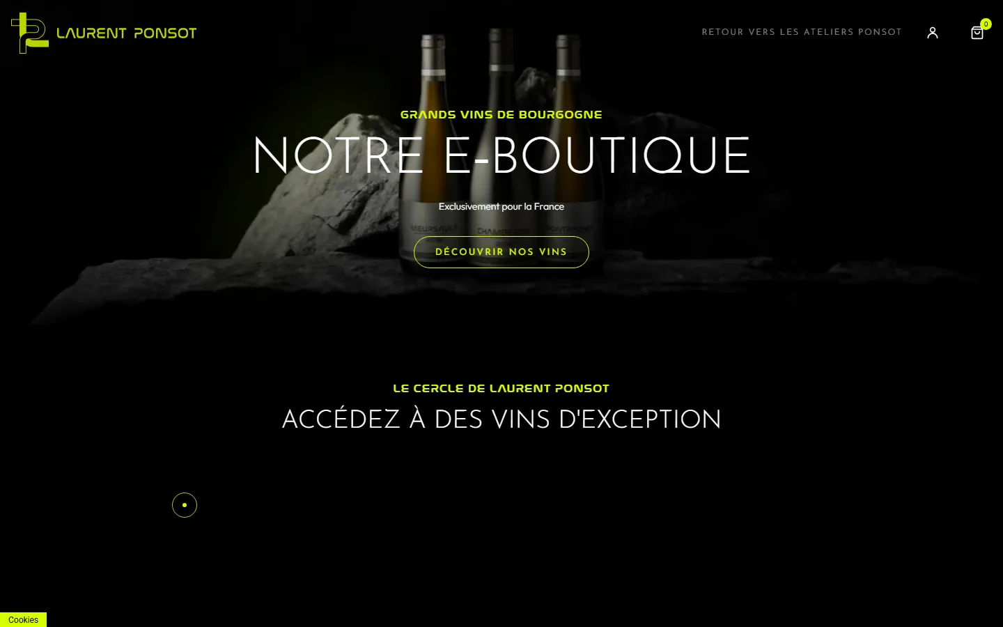 Accueil de la boutique