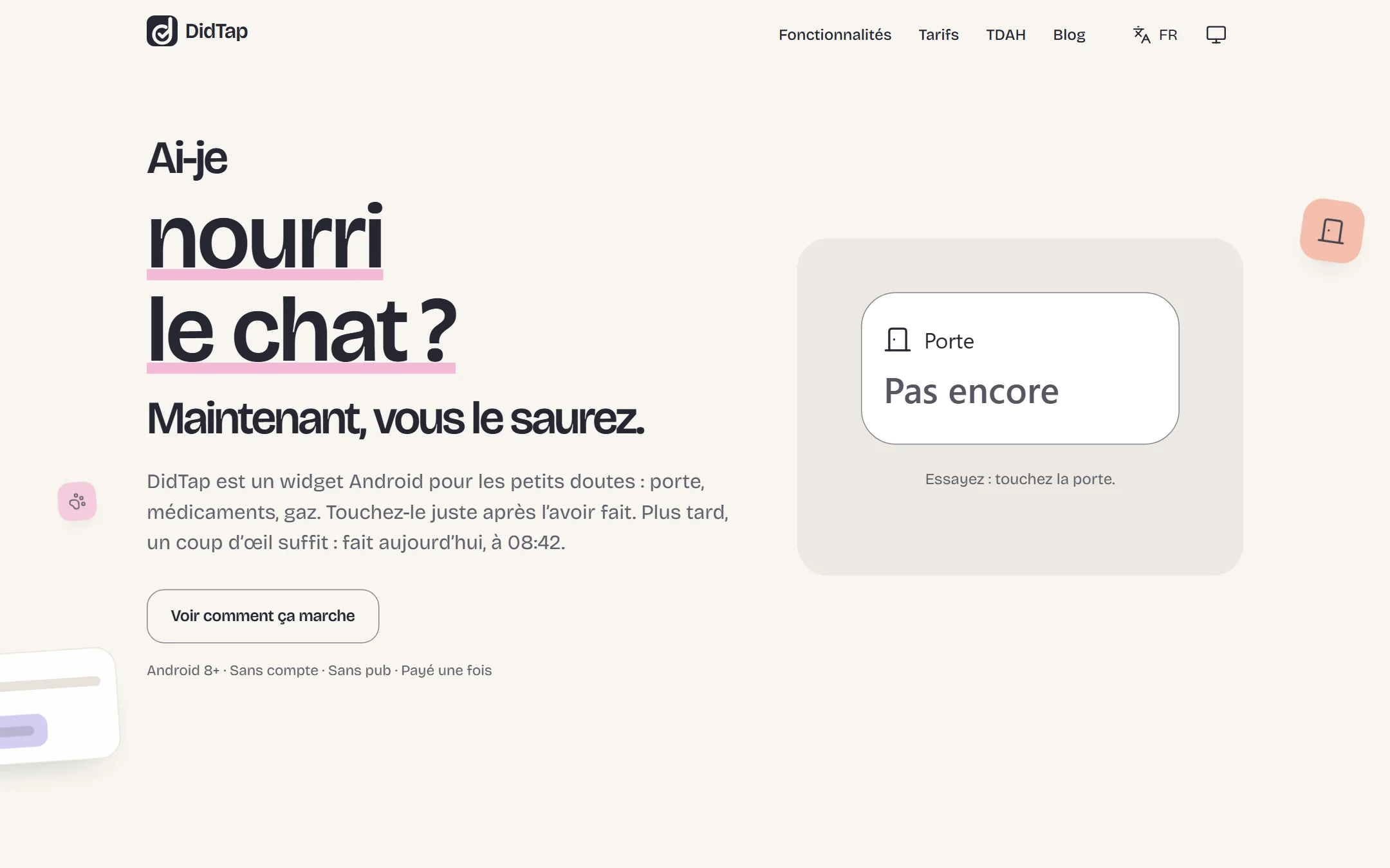 L’accueil de didtap.com, avec sa démo à toucher